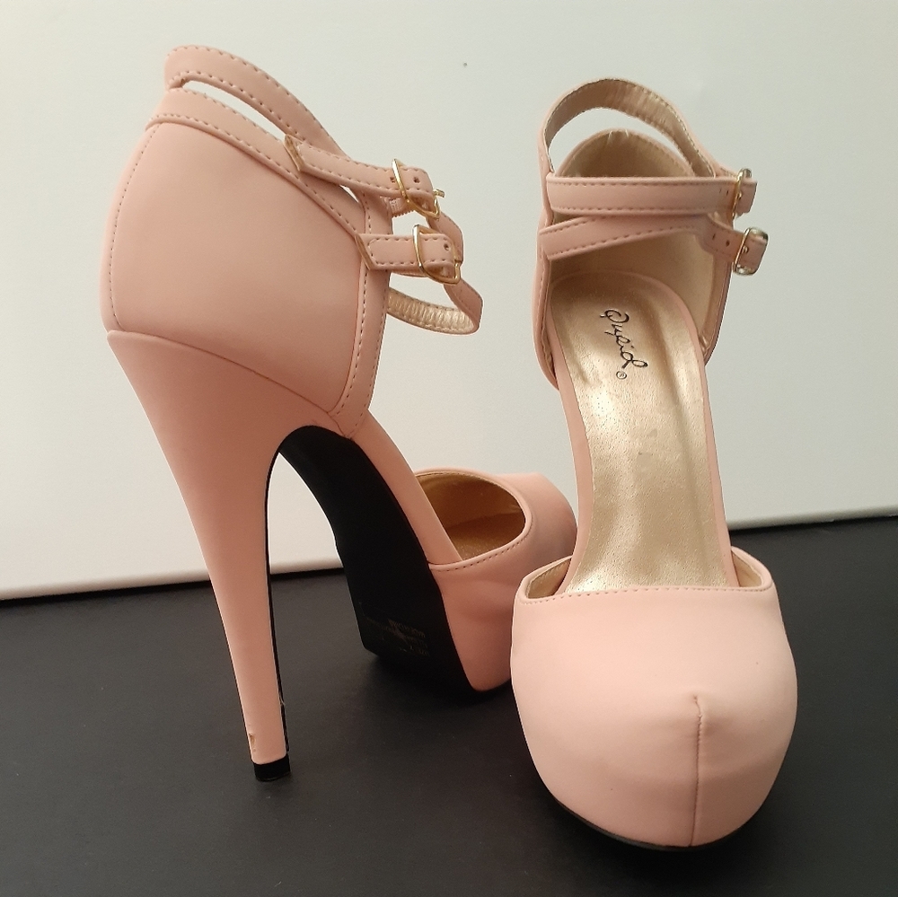Qupid Light Pink Platforms
